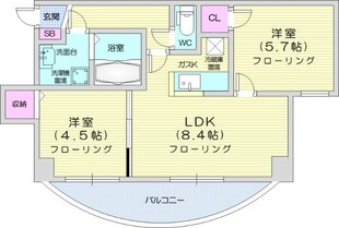 二十四軒駅 徒歩10分 7階の物件間取画像